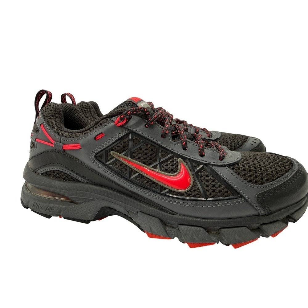 Nike Air Trail Ridge Womens 9 Grey Red Excellent Trail Running Shoes 415446-003